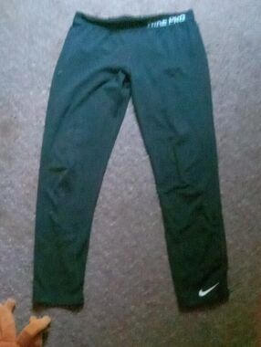 Nike Black Compression Leggings with White Swoosh